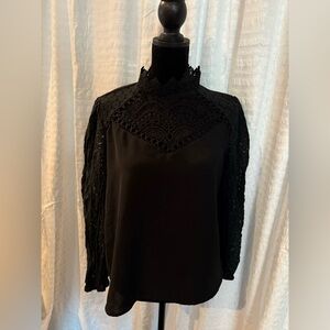 Elegant Black Lace Women's Top